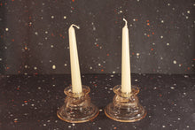 Load image into Gallery viewer, Pink Madrid Candlestick Holders by Federal Glass Vintage Depression Glass - Eagle&#39;s Eye Finds
