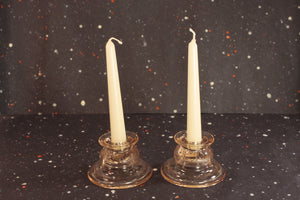 Pink Madrid Candlestick Holders by Federal Glass Vintage Depression Glass - Eagle's Eye Finds