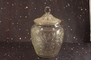 Sandwich Glass Cookie Jar Vintage Anchor Hocking Kitchen Decor - Eagle's Eye Finds