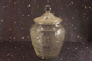 Sandwich Glass Cookie Jar Vintage Anchor Hocking Kitchen Decor - Eagle's Eye Finds