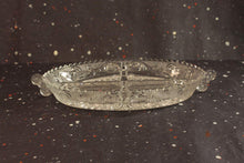 Load image into Gallery viewer, Sandwich Glass Clear Relish Dish Vintage Serving Glassware - Eagle&#39;s Eye Finds
