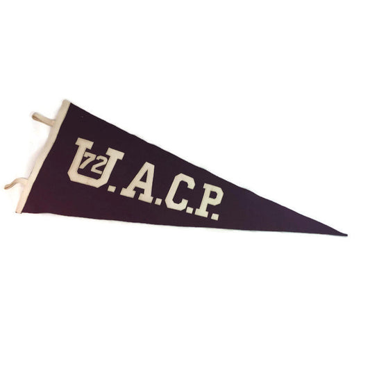 U.A.C.P. Maroon Felt Pennant Vintage Collegiate Decor - Eagle's Eye Finds