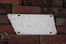 Load image into Gallery viewer, 1955 Tennessee License Plate State Shaped Vintage White and Red - Eagle&#39;s Eye Finds
