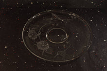 Load image into Gallery viewer, Floral Etched Serving Plate Vintage Clear Glass Dining Decor - Eagle&#39;s Eye Finds
