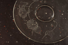 Load image into Gallery viewer, Floral Etched Serving Plate Vintage Clear Glass Dining Decor - Eagle&#39;s Eye Finds
