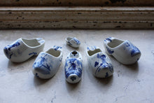 Load image into Gallery viewer, Delft Blue Clog Shoe Lot Vintage Porcelain Decor - Eagle&#39;s Eye Finds
