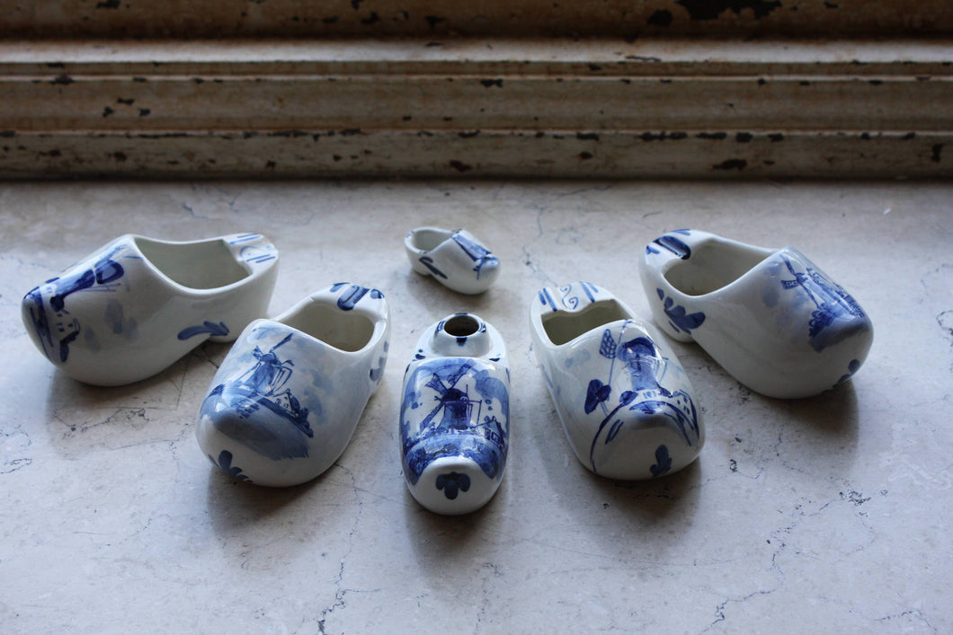 Delft Blue Clog Shoe Lot Vintage Porcelain Decor - Eagle's Eye Finds