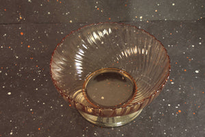 Arcoroc France Pink Rosaline Swirl Bowl Vintage Footed French Glass Bowl - Eagle's Eye Finds
