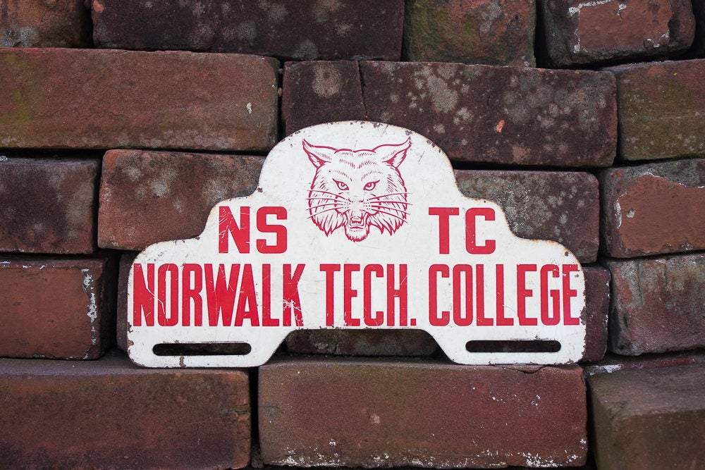 Norwalk Tech College Vintage Connecticut License Plate Topper - Eagle's Eye Finds