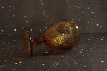 Load image into Gallery viewer, Tiara Sandwich Glass Amber Goblet Vintage Glassware - Eagle&#39;s Eye Finds
