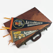 Load image into Gallery viewer, Auto Museum Bridgewater New York Vintage Felt Pennant - Eagle&#39;s Eye Finds
