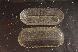 Indiana Sandwich Pattern Relish Celery Tray Vintage Clear Glass - Eagle's Eye Finds