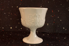 Load image into Gallery viewer, Milk Glass Compote Grape Harvest Colony Vintage Indiana Glass - Eagle&#39;s Eye Finds
