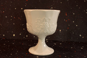 Milk Glass Compote Grape Harvest Colony Vintage Indiana Glass - Eagle's Eye Finds