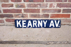Kearny Avenue Porcelain Enamel Vintage Street Sign Wall Decor - Eagle's Eye Finds