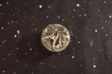 Load image into Gallery viewer, Hearts and Ribbon Pewter Potpourri Jar Cover and Cut Glass Jar Vintage Set of 3 - Eagle&#39;s Eye Finds
