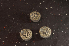 Load image into Gallery viewer, Hearts and Ribbon Pewter Potpourri Jar Cover and Cut Glass Jar Vintage Set of 3 - Eagle&#39;s Eye Finds
