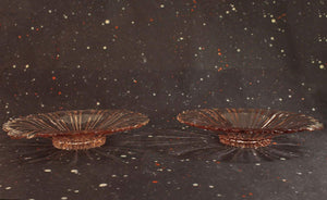 Old Cafe Low Candy Dish Vintage Pink Footed Dish - Eagle's Eye Finds