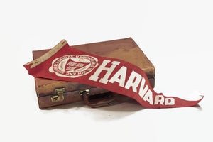Harvard University Crimson Red Felt Pennant Vintage Collegiate Decor - Eagle's Eye Finds