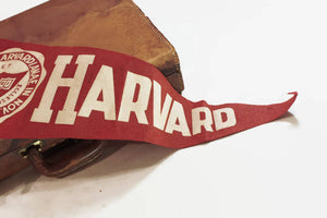 Harvard University Crimson Red Felt Pennant Vintage Collegiate Decor - Eagle's Eye Finds