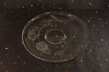 Load image into Gallery viewer, Floral Etched Serving Plate Vintage Clear Glass Dining Decor - Eagle&#39;s Eye Finds
