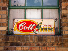 Load image into Gallery viewer, Cott Beverages Ginger Ale Tin Sign Vintage Soda Advertising Decor - Eagle&#39;s Eye Finds
