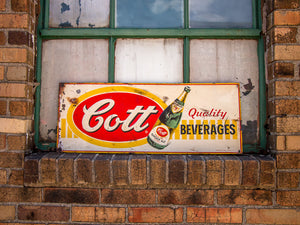 Cott Beverages Ginger Ale Tin Sign Vintage Soda Advertising Decor - Eagle's Eye Finds