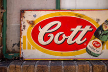Load image into Gallery viewer, Cott Beverages Ginger Ale Tin Sign Vintage Soda Advertising Decor - Eagle&#39;s Eye Finds
