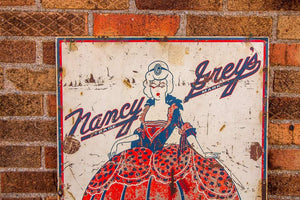 Nancy Grey's Ice Cream Sign Vintage Tin Advertising Sign Featuring Victorian Woman - Eagle's Eye Finds