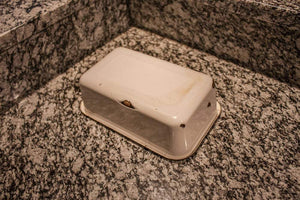 Black and White Enamelware Refrigerator Box Vintage Kitchen Decor - Eagle's Eye Finds