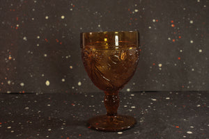 Tiara Sandwich Glass Amber Goblet Vintage Glassware - Eagle's Eye Finds