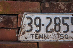 1950 Tennessee License Plate State Shaped Vintage Wall Decor - Eagle's Eye Finds