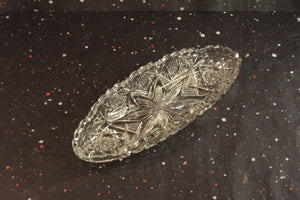 Geometric Celery Dish Antique Brilliant Period Cut Glass Dish - Eagle's Eye Finds