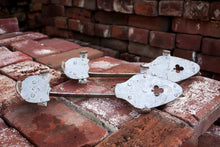 Load image into Gallery viewer, Clubs Ice Skates Vintage Industrial Silver Winter Decor - Eagle&#39;s Eye Finds
