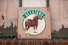 Load image into Gallery viewer, Belgians Horse Tin Sign Vintage Wall Hanging Equestrian Decor - Eagle&#39;s Eye Finds
