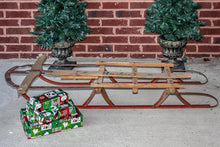 Load image into Gallery viewer, Huskee Wooden Sled Vintage Holiday Decor - Eagle&#39;s Eye Finds
