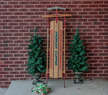 Load image into Gallery viewer, American Clipper Wood Sled Vintage Gladding Sled Christmas Decor - Eagle&#39;s Eye Finds
