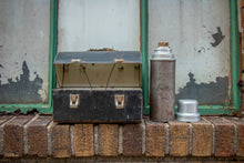 Load image into Gallery viewer, Black Metal Lunchbox Vintage Chic Decor - Eagle&#39;s Eye Finds
