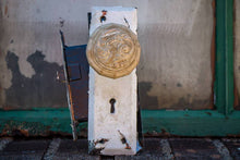 Load image into Gallery viewer, Ornate Doorknob and Mortise Vintage Architectural Salvage - Eagle&#39;s Eye Finds
