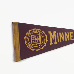 University of Minnesota Maroon and Gold Mini Felt Pennant Vintage College Decor - Eagle's Eye Finds