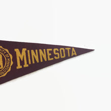 Load image into Gallery viewer, University of Minnesota Maroon and Gold Mini Felt Pennant Vintage College Decor - Eagle&#39;s Eye Finds
