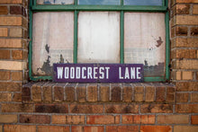 Load image into Gallery viewer, Woodcrest Lane Blue Enamel Street Sign Vintage Porcelain Wall Decor - Eagle&#39;s Eye Finds
