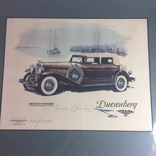Load image into Gallery viewer, Model J Beverly Berline Duesenberg Print by Gordon Buehrig Limited Edition Vintage Car Decor - Eagle&#39;s Eye Finds
