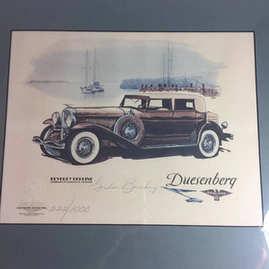 Model J Beverly Berline Duesenberg Print by Gordon Buehrig Limited Edition Vintage Car Decor - Eagle's Eye Finds