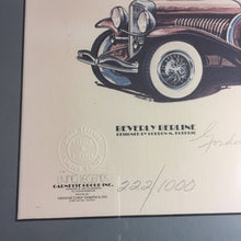 Load image into Gallery viewer, Model J Beverly Berline Duesenberg Print by Gordon Buehrig Limited Edition Vintage Car Decor - Eagle&#39;s Eye Finds

