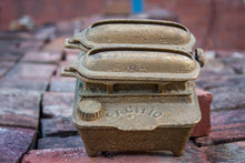 Load image into Gallery viewer, Pacific Sad Iron Heater Vintage Gold Home Decor - Eagle&#39;s Eye Finds
