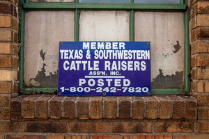 Texas Cattle Raisers Porcelain Sign Vintage Blue Wall Decor - Eagle's Eye Finds