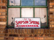 Load image into Gallery viewer, Simpson Spring Beverages Vintage Tin Advertising Sign - Eagle&#39;s Eye Finds
