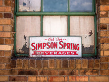 Load image into Gallery viewer, Simpson Spring Beverages Vintage Tin Advertising Sign - Eagle&#39;s Eye Finds
