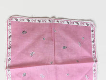 Load image into Gallery viewer, Pink Girl&#39;s Handkerchief Vintage Child&#39;s Hanky - Eagle&#39;s Eye Finds
